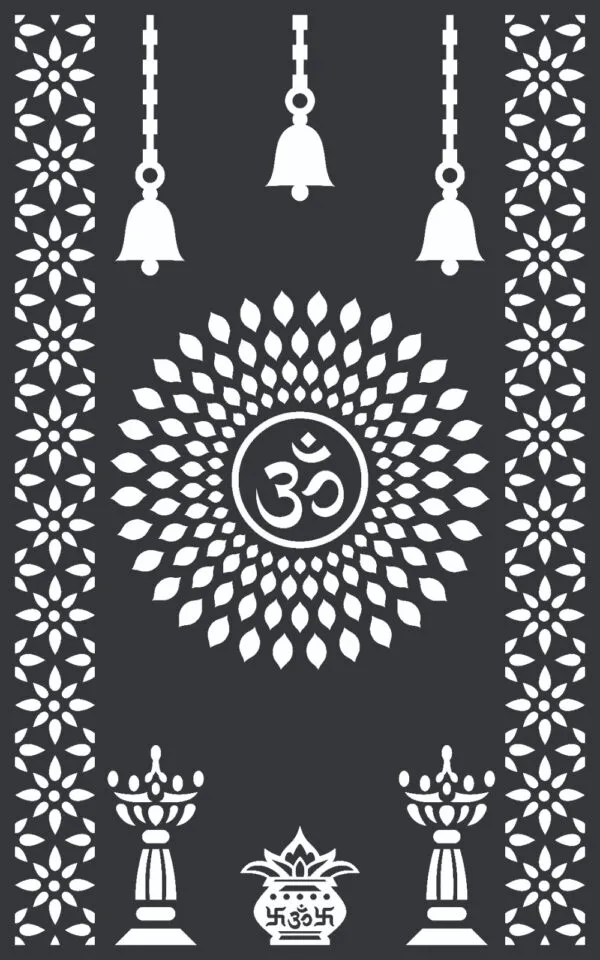 Om design mandir dxf convertible file