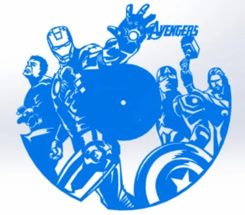 Avengers-wall-art-and-wall-clock-dxf