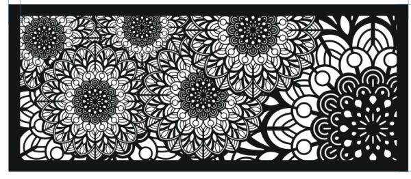 Flower design (single door iron gate design) dxf