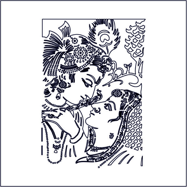 Shree Radha Krishna (Pack of 5 CDR Designs for CNC & Laser Cutting)